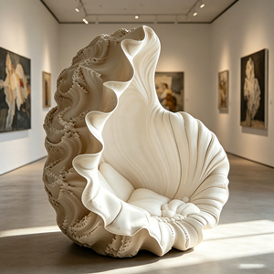 Poltrona a Forma di Conchiglia Gigante, Design Artistico di Lusso, Lettino a Forma di Conchiglia Marina, Arredamento per Soggiorno, Hotel, Matrimoni ed Eventi - Product Image 6