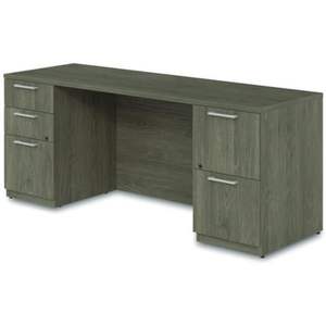 Alera AE1NZK-UF2472FF Meuble de rangement à double piétement série Seville 72 pouces. X 24 pouces X 29 In. Matériel en bois finition noyer - Product Image 4