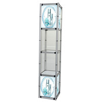 Werbe-Pop-up-Werbung Kosmetik-Display-Vitrine Rotierender Falt zähler Hintergrund beleuchteter Twist Tower