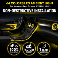 Éclairage d'ambiance LED 64 couleurs pour Mercedes C-Coupé C205 2015-2023, 2 portes, mise à niveau de l'éclairage intérieur de voiture, ajustement OEM, Plug and Play