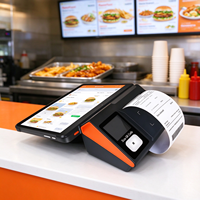 Terminal de point de vente Android 14 de 11 pouces avec imprimante thermique de 80 mm, lecteur de codes-barres 2D, NFC, 4G LTE pour les magasins de détail
