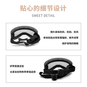 Lunettes de protection pour petits chiens, anti-vent, en plastique, style tendance, toutes saisons, modèle 3042 - Product Image 5