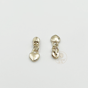 หัวซิปแบบดึงสองห่วง ลายหัวใจ สำหรับซ่อมแซมอุปกรณ์ฮาร์ดแวร์กระเป๋าเดินทาง ทำจากโลหะผสมสังกะสี - Product Image 1