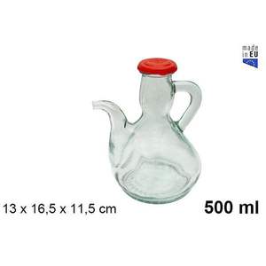 Botella de Vidrio para Aceite Arcuza de 500 ml con Diseño Moderno, Capacidad de 1/2 L, Tapa para Guardar Condimentos - Product Image 1