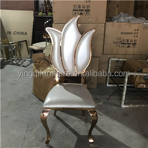 Sillas de Comedor de Cuero y Acero Inoxidable con Diseño Floral, Venta Directa de Fábrica, Gran Venta - Product Image 1
