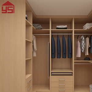 Tailored European Style Light Oak Wood Grain Laminate Walk-in <strong>Wardrobe</strong> <strong>Large</strong> Capacity for Villa - Product Image 2
