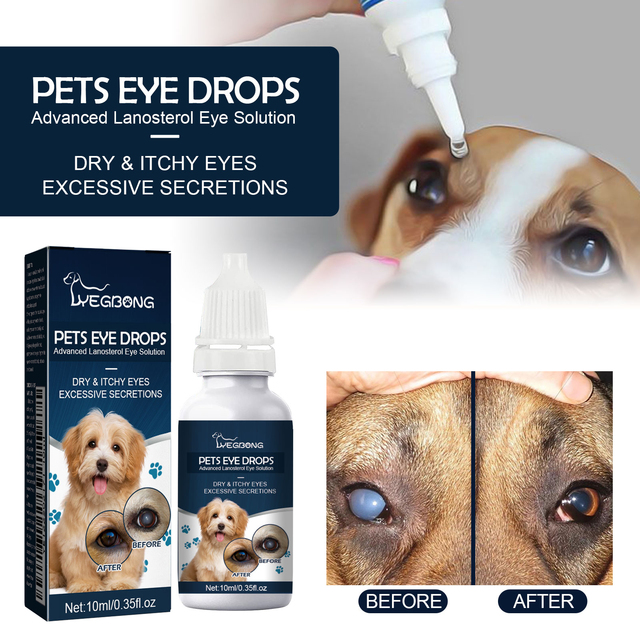 Pet Eye Drops-Fast Absorption & Safe Cat & Dog Eye Wiping Remedy for Eye Itching Relief Cleansing Pet Health Care Supplements