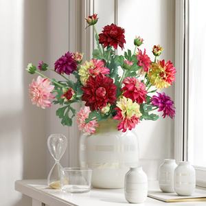 2 искусственных стебля георгина — высококачественные искусственные георгины для весны и лета, подходят для свадеб, выпускных вечеров - Product Image 2