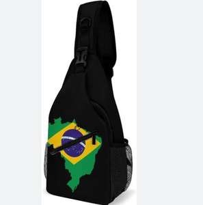 Drapeau du Brésil Sac à bandoulière personnalisé de haute qualité Sacs à dos à bandoulière Crack Chest Bags - Product Image 1