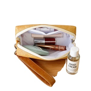 Sac cosmétique vintage personnalisé OEM en Tyvek avec fermeture éclair, poignée souple, résistant à l'eau, durable, écologique, organiseur de maquillage de voyage - Product Image 1