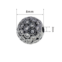 Perles pour la fabrication de bijoux, 50 pièces de 8mm, breloques rondes, pour collier, Bracelet, DIY, vente en gros, CZ