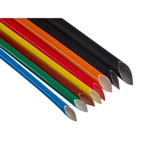 Professional factory rubber cable sleeve fiber glass braided sleeving suppliers Wire loom glass fiber finger sleeves