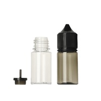 Bouteilles en plastique PET V3 transparentes noires pour liquides, jus, 3oz 10ml 30ml 60ml 100ml, flacon compte-gouttes compressible pour gouttes oculaires
