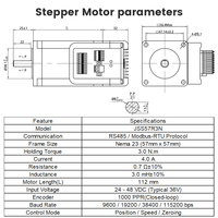 Motor paso a paso de bucle cerrado Nema 23 integrado de 36 VCC y 3 Nm con controlador Modbus-RS485 para transportadores de clasificación, enrutadores CNC, AGV, AMR