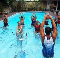Vélo aquatique Water Faery en acier inoxydable pour piscines, parcs aquatiques, équipement de loisirs et d'exercices sous-marins durable