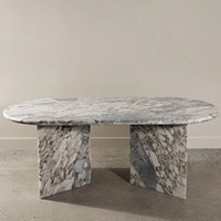 Table basse en marbre Calacatta Viola de luxe moderne, comptoir de cuisine, salle à manger, salon, ensemble de table et de chaises pour 8 personnes en marbre