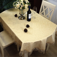Nappe ovale en polyuréthane à motif géométrique en dentelle, écologique, durable, imperméable, résistante à l'huile, sans lavage requis