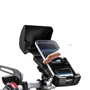 Nouveau <span class=keywords><strong>support</strong></span> de téléphone pour vélo anti-regard indiscret, imperméable et pare-soleil, rotation à 360°, verrouillage en un clic, matériau ABS/silicone, pour vélo et trottinette électrique - Product Image 1