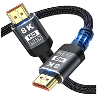 Câble HDMI 2.1 ultra haute vitesse 48 Gbit/s 8K pour moniteur d'ordinateur, projecteur 4K 120Hz 3D, en nylon, 1m 2m, multimédia, cuivre nu, lecteur DVD HD, en stock
