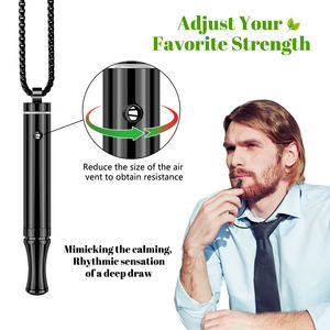 Black Metal Breathing Calm Vaporless Flavored Air Stop Smoking Aid Inhalador Hipoalergénico Lavanda Ansiedad Alivio Collar - Product Image 3