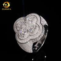 Bague Hip Hop Moissanite Iced Out en Argent Sterling 925 pour Homme, Testée au Diamant, Bague Tendance pour Homme