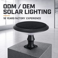 Lampe solaire architecturale de qualité supérieure 30W OEM ODM, norme européenne IP65, ronde, effet pleine lune, pour poteau de jardin ou balise paysagère