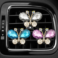 Clip d'aromathérapie de sortie d'air de papillon de cristal de diamant mini diffuseur de parfum de papillon voiture à l'intérieur du désodorisant
