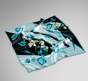 Competitive Price Superior Quality Foulard Femme Flower Satin Silk Seidenschal Women Custom Printing Big Summer Multi-Functional - Product Image 1