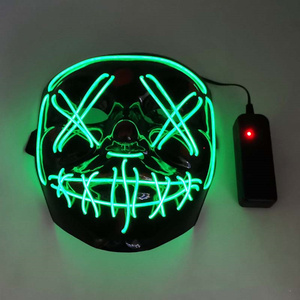 Máscara Luminosa para Fiesta, Diseño en <span class=keywords><strong>V</strong></span>, Sangrienta, Hecha a Mano, con LED Intermitente, Estilo Venganza - Product Image 3