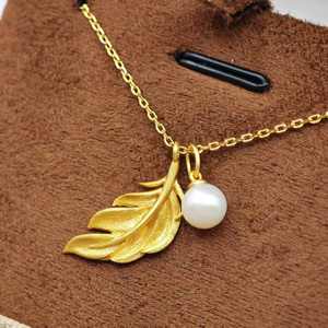 Collier pendentif minimaliste en forme de fleur plaqué or argent 925 UM Jewelry, perle d'eau douce naturelle, unisexe, pour mariage et fête - Product Image 4