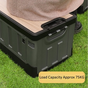 Novo <span class=keywords><strong>70L</strong></span> PP Dobrável Caixa De Armazenamento Retangular Tampa Ao Ar Livre Dobrável Caixas De Armazenamento Bins Empilhável Camping Caixa De Armazenamento para Jardim - Product Image 5