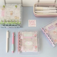 Carpeta A7 de Estilo Coreano con Cubierta Suave, Doble Hebilla, PVC Transparente, 6 Anillas, Porta Tarjetas de Fotos para Álbum, Decoración de Uñas