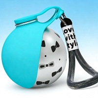 Bouteille d'eau pour animaux de compagnie en acier inoxydable 304, bols de voyage pliables, sphériques, étanches, légers, portables, pour l'hydratation en extérieur