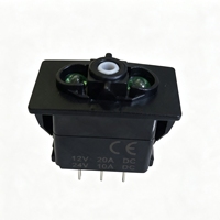 Interrupteur à bascule double LED vert 7 broches DC12V/24V DPDT (ON)-OFF-(ON), interrupteur à bascule modifié pour bateau, camping-car, camion, moto sans couvercle