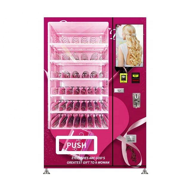 24 Hours Self-Service Beauty Pink Vending Machine With LED Lighting Wig Cosmetic Retail Product 24 Hours Vending Machine