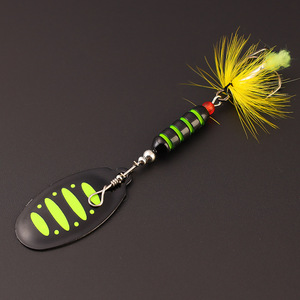 Paillettes 6.5g 7cm 7.5g 9cm 5 pièces ensemble Spinner cuillère leurre plumes forte réflexion pêche leurres de pêche Spinner appât leurres - Product Image 3