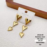 Xuping Schmuck Europäisch-Amerikanischer Edelstahl 14K Überdimensionierte Form Große Tropfen-Anhänger Damen Mode-Ohrringe