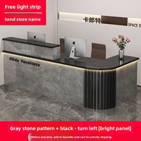 QT-210X Nouveau comptoir d'accueil en cuir de style chinois moderne avec rangement pour magasin de vêtements, bureau, petite boutique