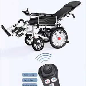 전기 휠체어 전기 장애인 접이식 500w 모터 전동 휠체어 내구성 접이식 금속 프레임 스포츠