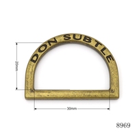 Anillo en D Chapado en Oro, Grabado Personalizado, Anillo en D Plano de Aleación de Zinc Sólido para Bolsos de Cuero, Llaveros y Cordones