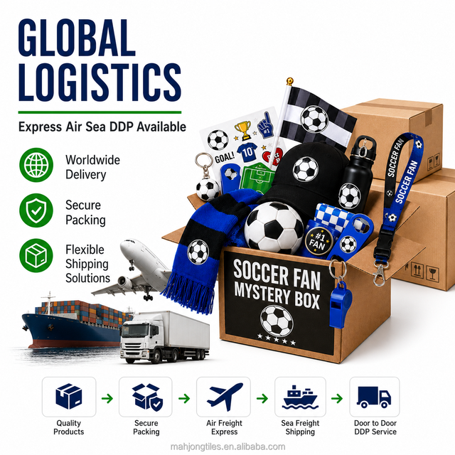 Custom Durable Lightweight Machine Stitched Fan Mystery Box 2026 Soccer Team Sports Party Favor Gift Set Flag Sticker Badge