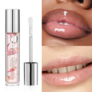 <span class=keywords><strong>Aceite</strong></span> Labial Nutritivo Vegano HANDAIYAN con Pétalos de Cristal, Color Negro Halloween para Mujeres, Brillo Labial Transparente y Voluminizador - Product Image 2