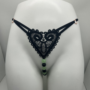 Culottes string sexy Ding Zhi Mei avec perles qui brillent dans le noir, lingerie pour femmes grandes tailles, transparentes, entrejambe ouvert, 6 couleurs, 3 tailles - Product Image 2