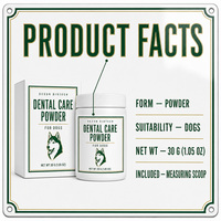 Oimmal Vente en gros 30g Suppléments probiotiques naturels pour chiens et chats Soins dentaires Élimination du tartre et de la plaque dentaire Poudre nettoyante pour les dents