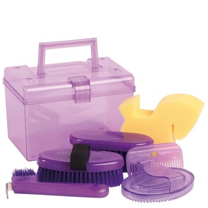 Boîte de toilettage pour chevaux Ensemble de brosses à épousseter pour équipement d'équitation Ensemble de soins de toilettage pour chevaux - Product Image 2
