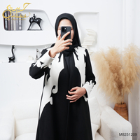 Nouvelle Collection Hiver 2026 Dubaï Koweït – Manteau Abaya Ouvert Noir et Blanc Élégant – Vente en Gros Personnalisée – Manteau Long Uni