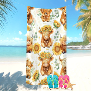 Trendy Print Pool Super Absorbent <b>Microfiber</b> <b>Beach</b> <b>Towel</b> Printed Pool <b>Towel</b> Non-Fading Compact Quick Dry Sand Free Custom Size 3 - Product Image 2