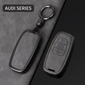 Nouveau produit gris <span class=keywords><strong>double</strong></span> cuir métal pour clés de voiture <span class=keywords><strong>clé</strong></span> de couverture de voiture nouveau design - Product Image 5