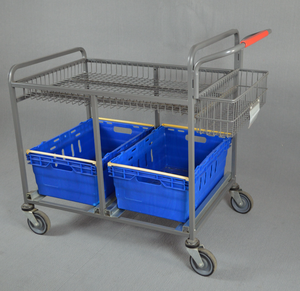 Carros metálicos con ruedas para recogida y clasificación de mercancías en almacenes de supermercados - precio de fábrica, personalización disponible. - Product Image 5