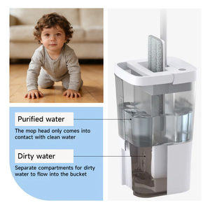 Sistema di lavaggio intelligente con secchio a doppio scomparto per <span class=keywords><strong>la</strong></span> separazione dell'acqua, mocio piatto in microfibra autopulente: nessun lavaggio nel fango. - Product Image 3